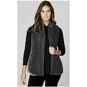 J. Jill Velvet Flagstone Gray Puffer Vest Size 3X